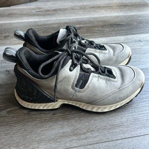 ECCO Exohike Mid Womens Size 9 - 9.5 40 Gray Leather Ankle Hiking Boots Gore-Tex